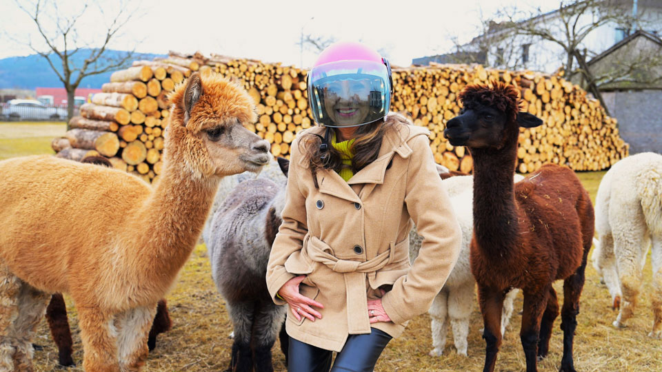 Friseurmeisterin Elisabeth Würz als Friseuronautin.
