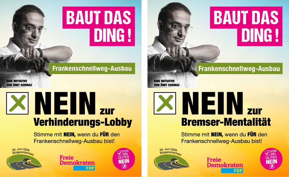 Plakat mit Ümit Sormaz zum Frankenschnellweg